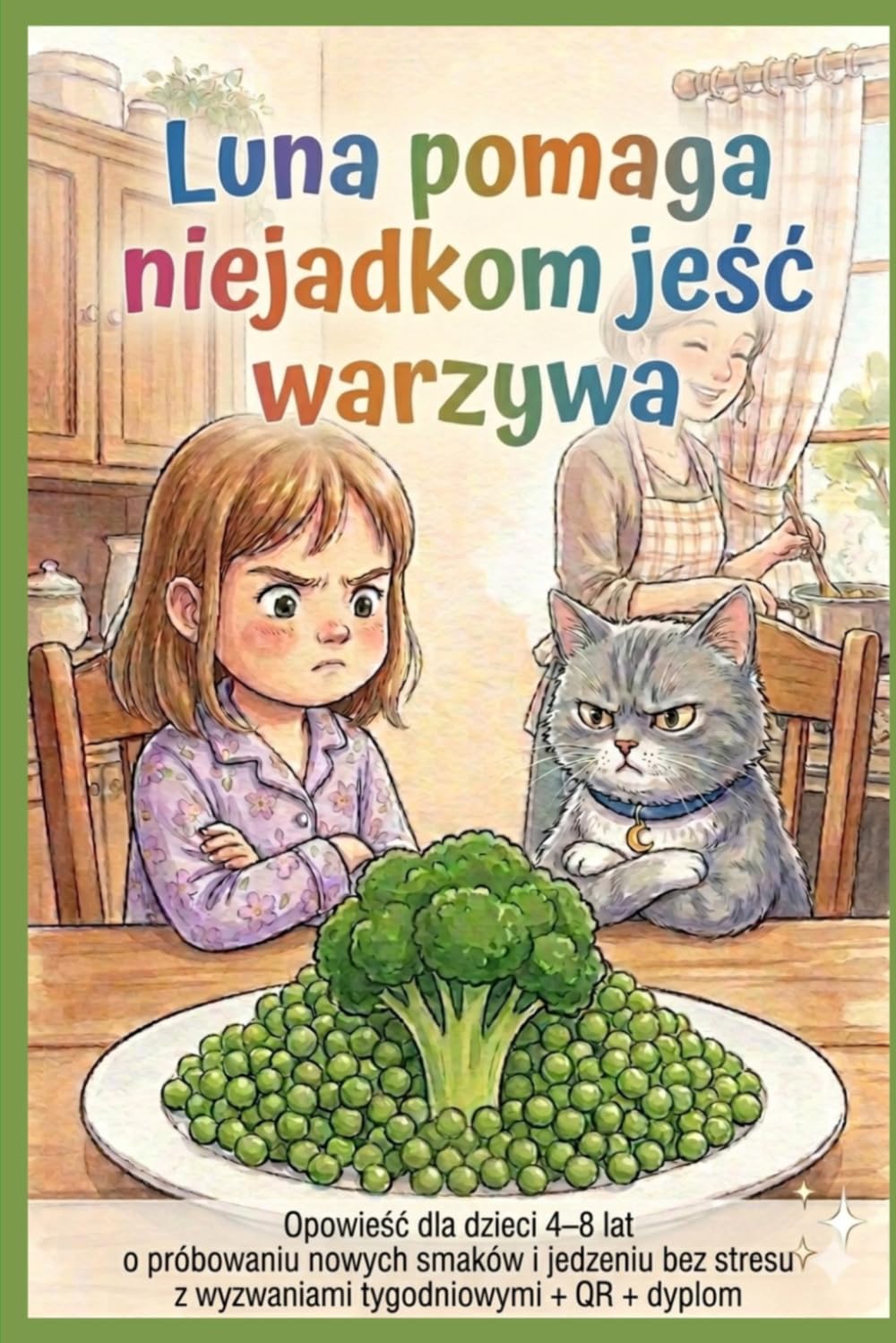 Luna pomaga niejadkom jeść warzywa: Opowieść dla dzieci 4–8 lat o niejadkach, próbowaniu nowych smaków i budowaniu zdrowych nawyków żywieniowych ... i tygodniowe wyzwanie (Przygody kotki Luny)