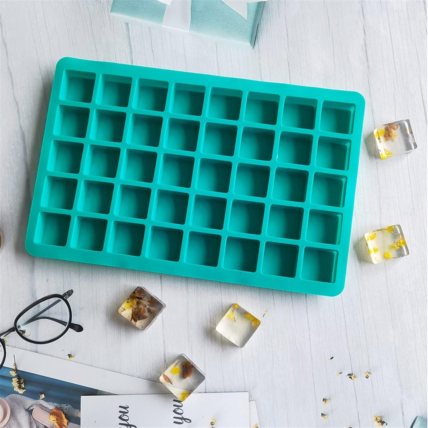 Ice Pop Molds Square silica gel mold jelly candy chocolate truffle ice tray grid rich cake decoration tool