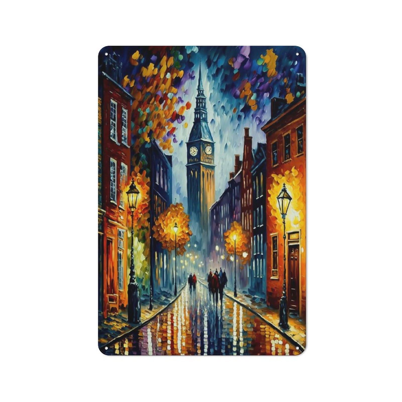 Junmoney Amsterdam In Color 30X20cm Retro-Style Tin Sign With For Café Or Home Bar, For Metal Sign Collectors, For Garage And Workshop Walls