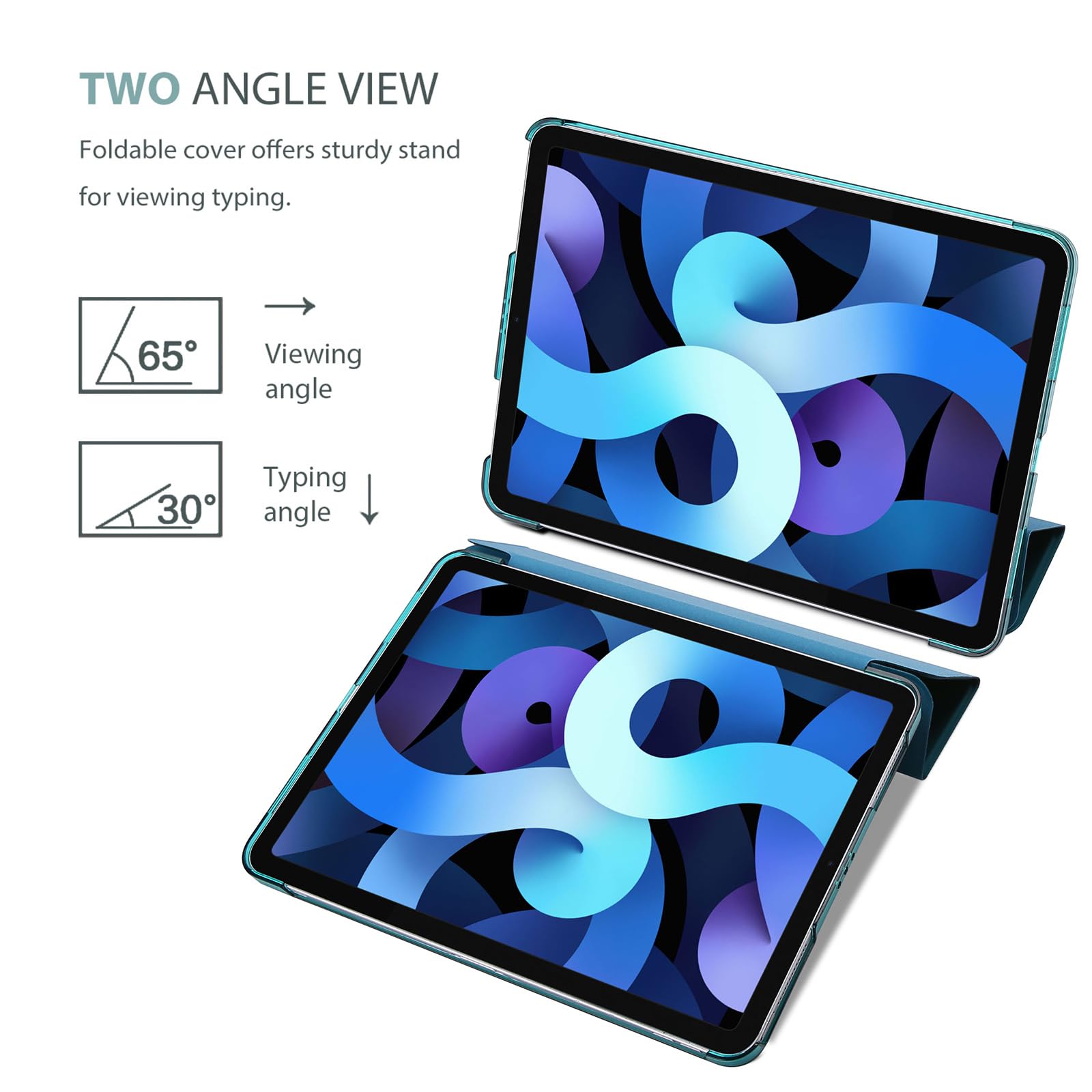 ProCase Custodia iPad Air 11" M2 2024, Cover iPad Air 6/5/4 Generazione (10,9 Pollici Modello 2022/2020), [Supporta Ricarica di Pencil 2] Smart Cover Leggero Auto Svegliati/Sonno -Smeraldo