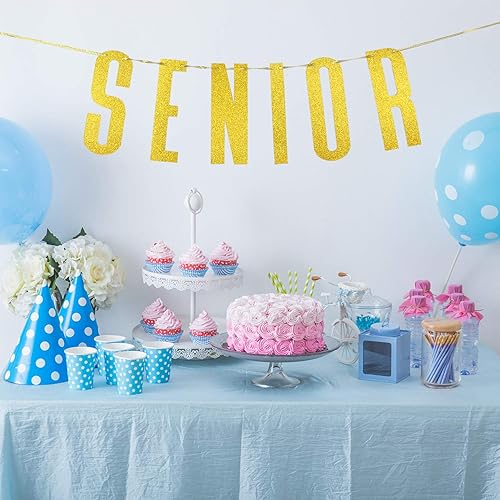 Miniatura 3 de Cartel dorado con purpurina para graduación de felicitaciones, decoración de banderines para fiesta de graduación de secundaria