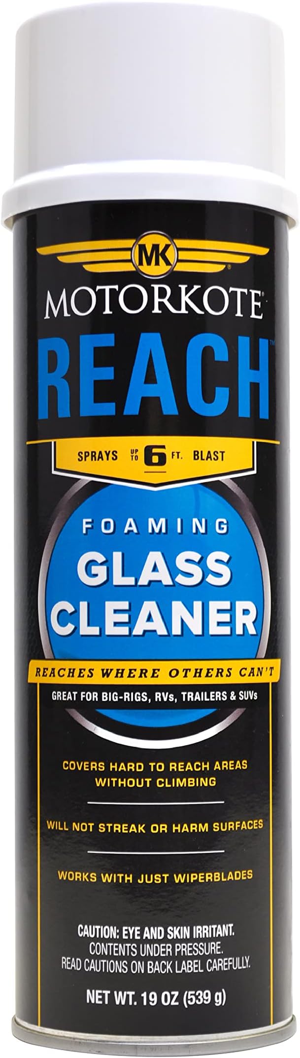 MotorKote Foaming Glass Cleaner Reach Power Blast aerosol Spray Formula (MK-30370-12) 19 oz