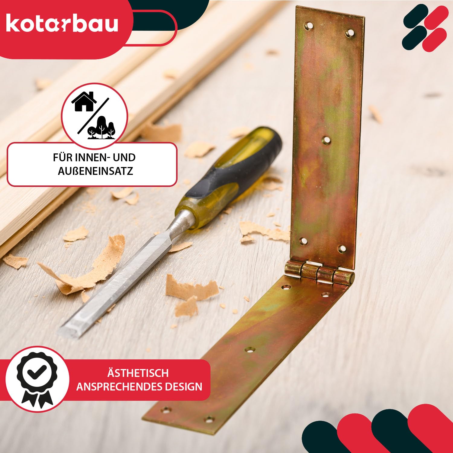 KOTARBAU® 10 x Bisagras de acero inoxidable para muebles, 150x25mm, apaisada, Nudo enrollado, Conector, plegable de doble hoja, libro multiuso para cajas de madera, Galvanizada
