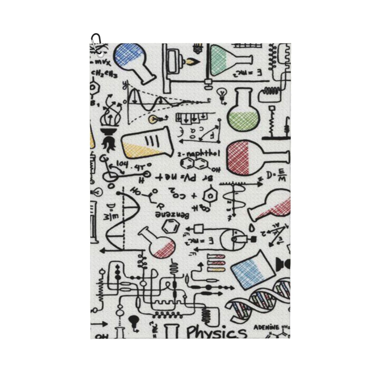 Hnnkloy Chemistry Experiments Science Science Experiments, 16x24 in Portable Waffle Golf Towels with Carabiner Clip for Golf Bag