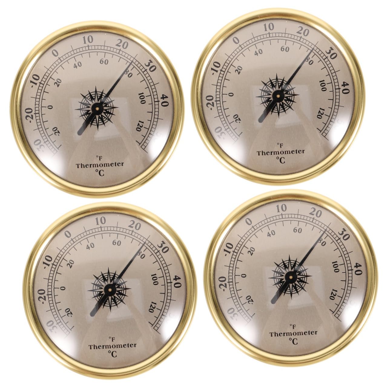 BESPORTBLE 4piezas Termómetro De Pared Para Interior Monitor De Temperatura y Termómetro Metálico De Diseño Elegante Para Pronóstico