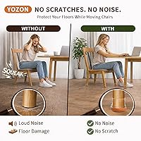 Vista 5 de Protectores para patas de silla YOZON, protectores de patas de silla para suelos de madera dura, tapas de silicona de fieltro, fortalecen