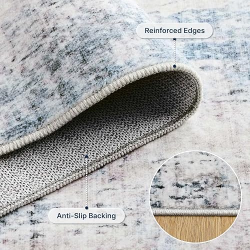 Miniatura 2 de Alfombra de área lavable de 5 x 7 pies para sala de estar, alfombra grande abstracta para comedor, dormitorio, alfombra antideslizante de 5 x 7