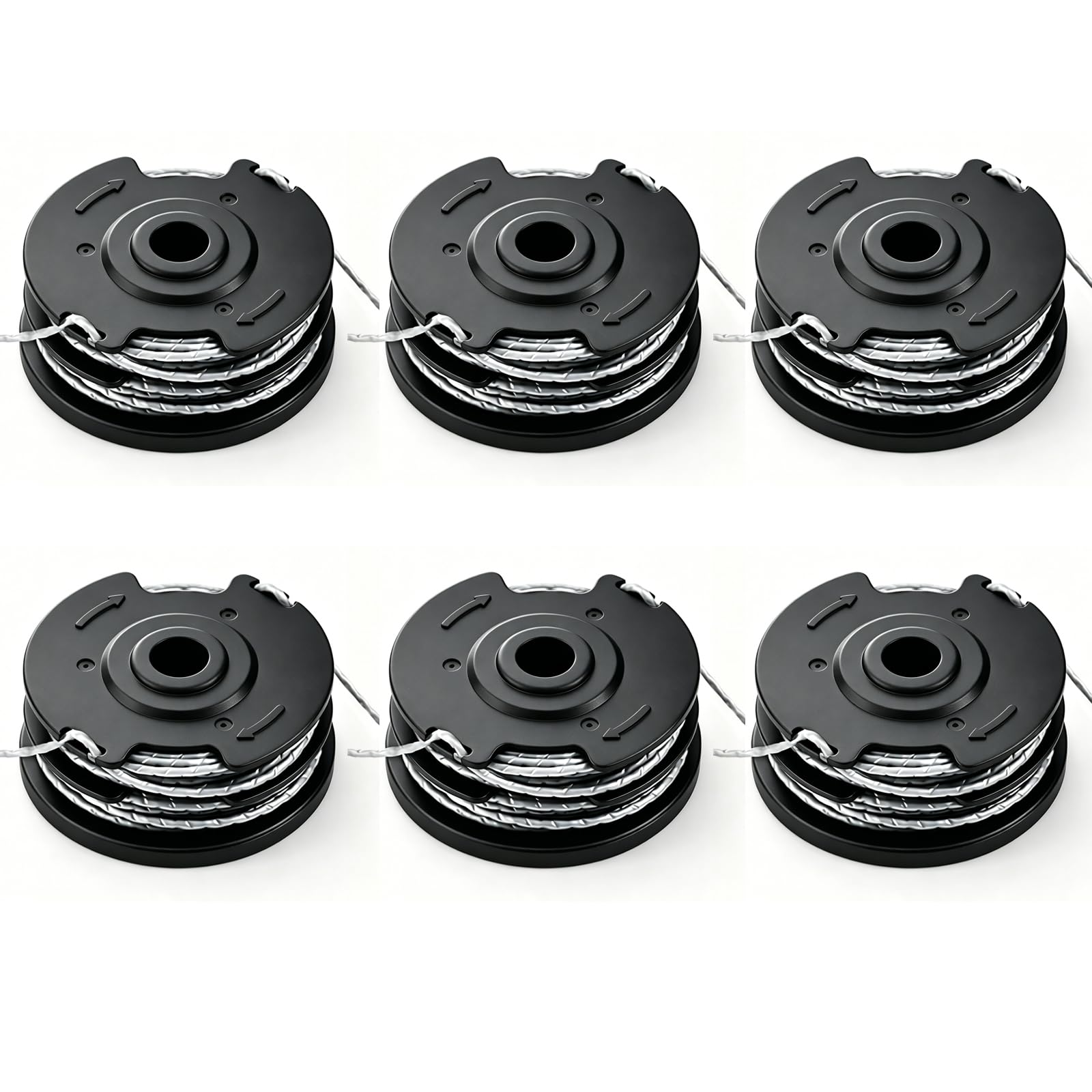 6 Pack F016800351 Part For Bosch ART 30-36 LI, ART 30, ART 27 /ART 24 Cordless Grass Strimmer/Replacement 29187 String Trimmer Spool Dual Line For Greenworks 40V G40LT/ G40LTK2/ G40LTK2x Lawn Trimmers