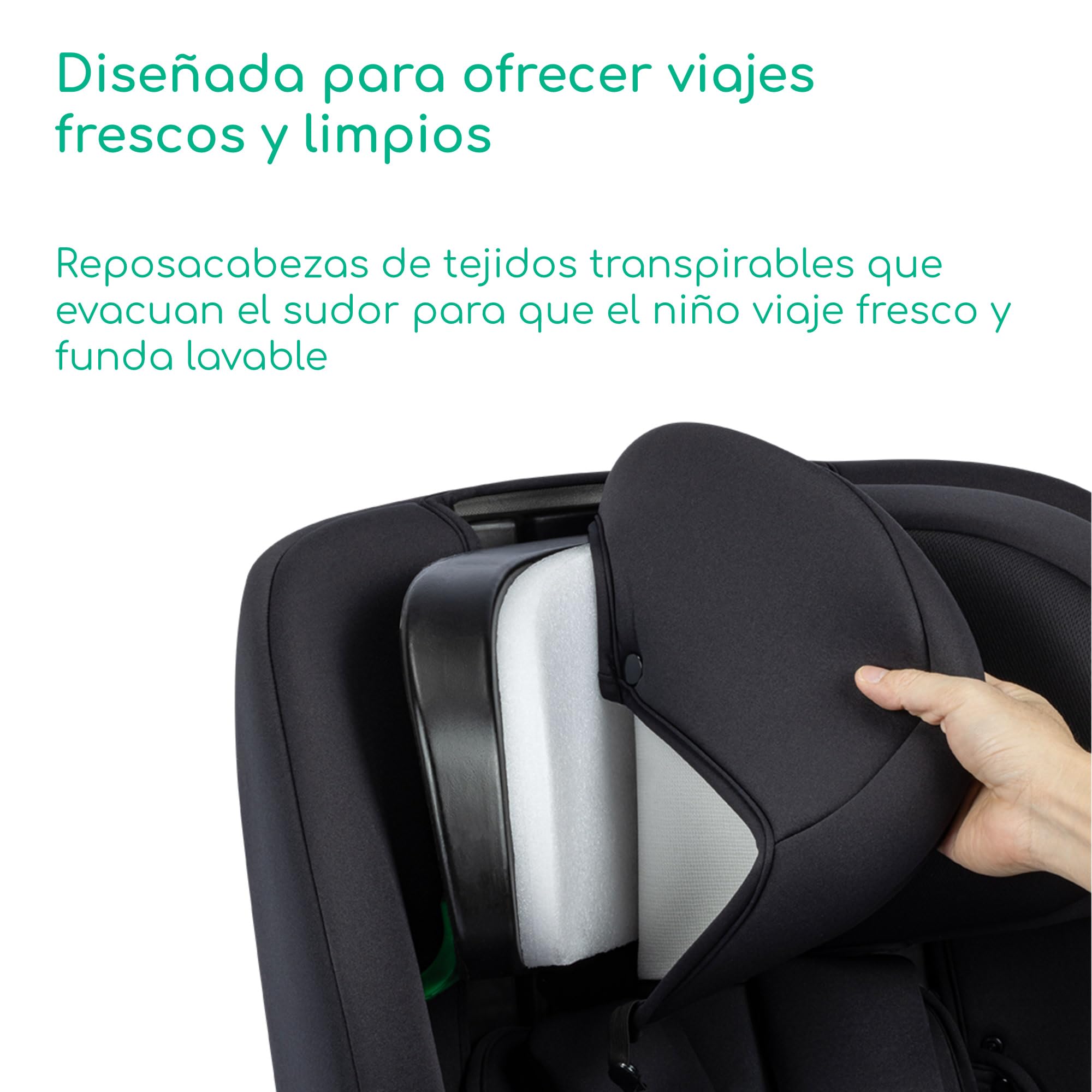 Bebeconfort Ever i-Safe, Alzador Coche Niño, De 15 Meses a 12 Años, 76-150 cm, Silla Coche Evolutiva, Seguridad R129, Protección frente a Impactos Laterales, 11 Posiciones Reposacabezas, Full Black