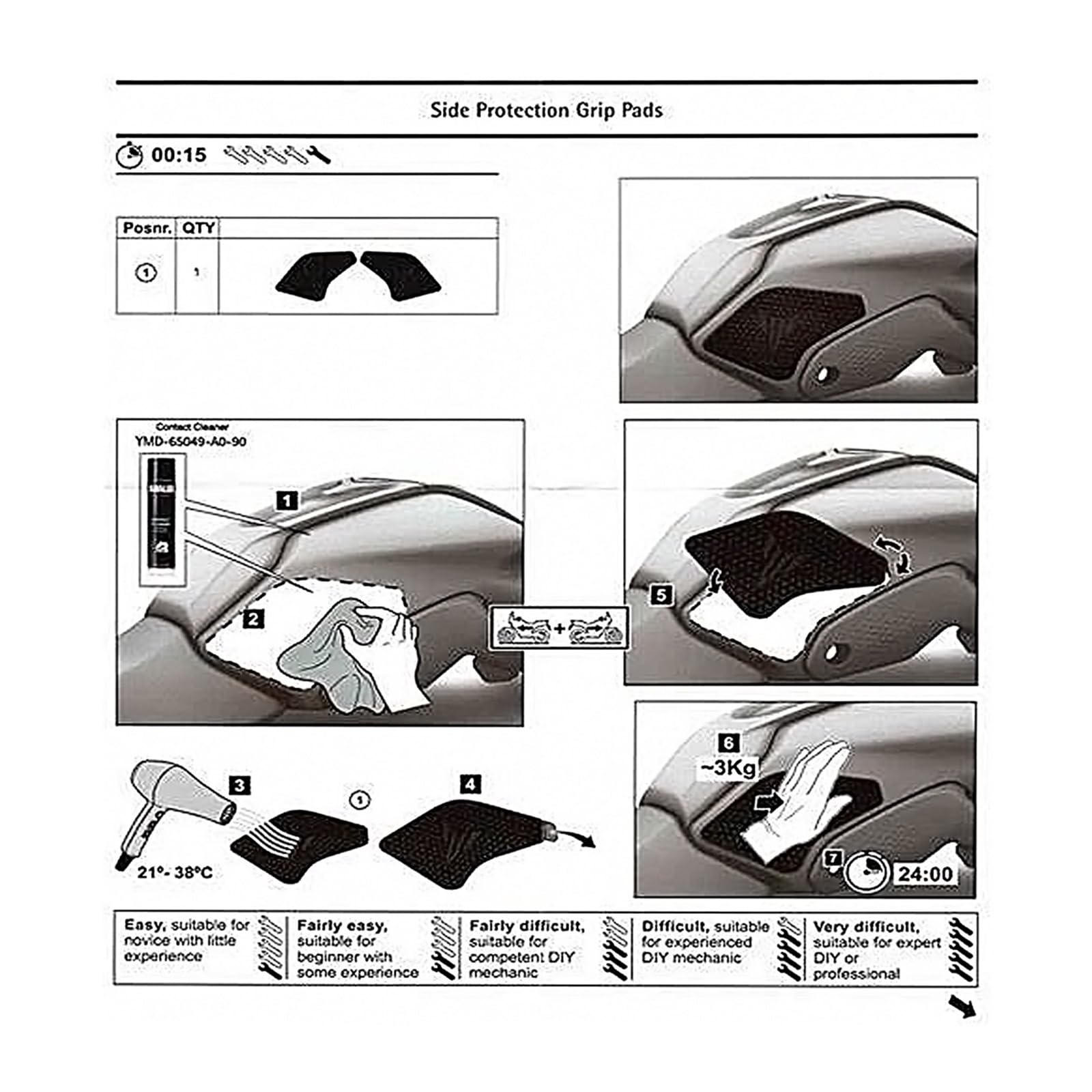 YHBH Adesivi Serbatoio Moto Racing Protector Decalcomanie Accessori Impermeabili per LONCIN VOGE 300ac Traction Pad(3)