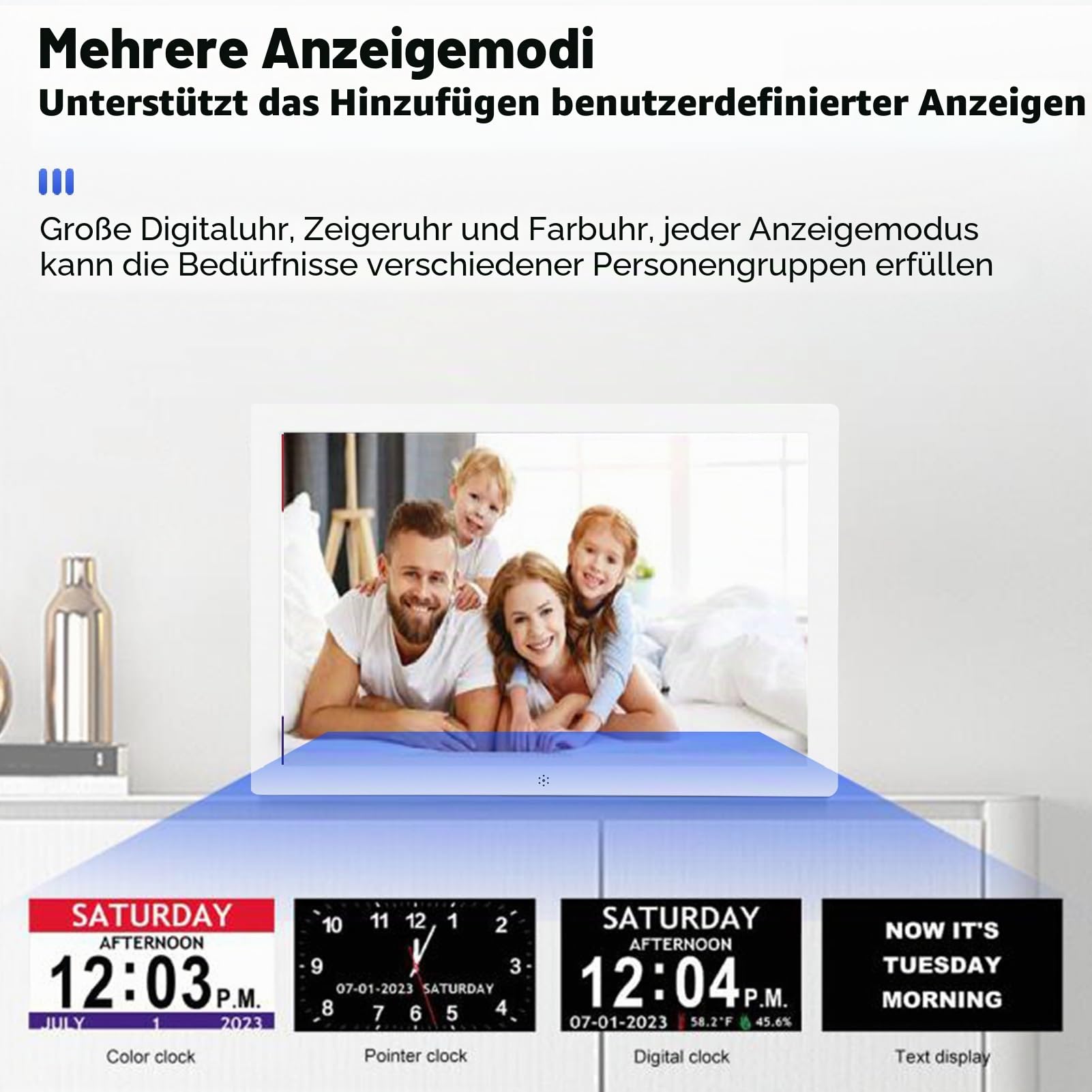 Denash 10 Zoll Große Digitale Uhr für Senioren, 12 Alarme und Medizinische Erinnerungen, EIN Großer Anzahl Digitaler Kalender für ältere Menschen, Demenz und Sehbehinderung