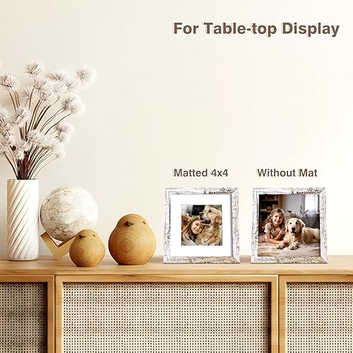 Vista 137 de KINLINK Juego de 4 portarretratos de 12 x 12 pulgadas, cuadrados de madera mate de 8 x 8 pulgadas con plexiglás para 8 x 8 pulgadas con paspartú