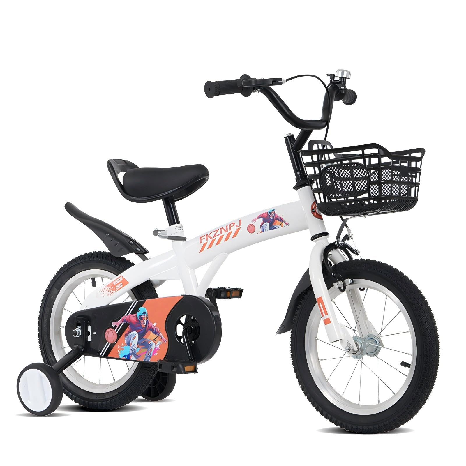 16 18 inch Sporty Kids Bike with Training Wheels and Stand Adjustable Saddle Suitable for Boys and Girls Aged 4-8 Years Tall Height 41-53 inches Available in a Variety of Colors