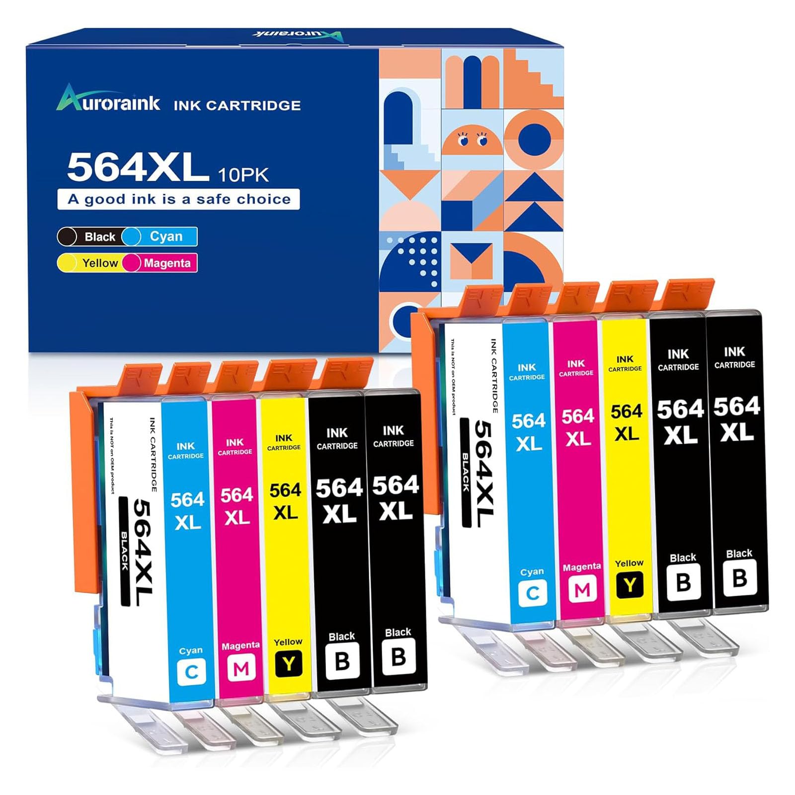 564XL Ink Cartridges 10 Pack Replacement for HP 564 564XL Ink Cartridges Combo Pack for Photosmart 5520 6510 6520 7520 7525 Printer DeskJet 3520 3522 Officejet 4620 (Black Cyan Magenta Yellow)