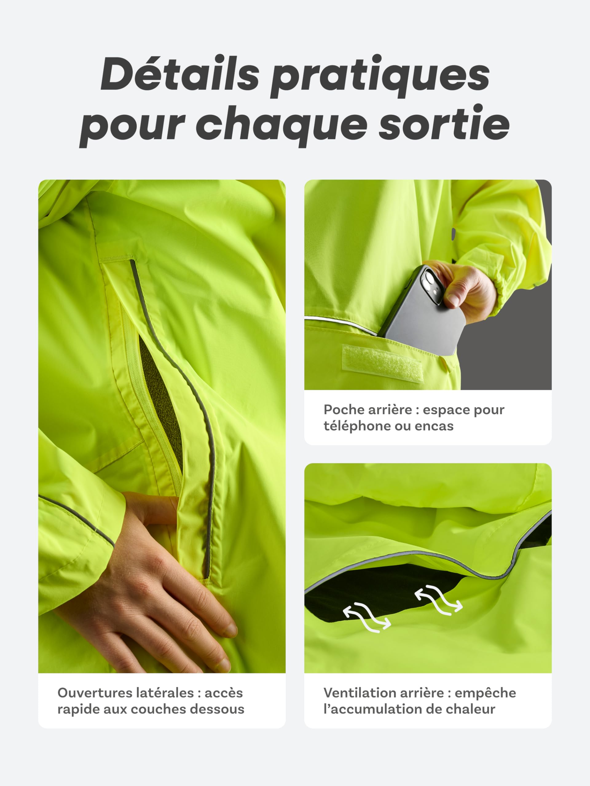 Prowiste Veste de cyclisme Homme & Femme - Imperméable et Respirante - Veste de Pluie de Vélo Réfléchissante avec Capuche & Poche Arrière