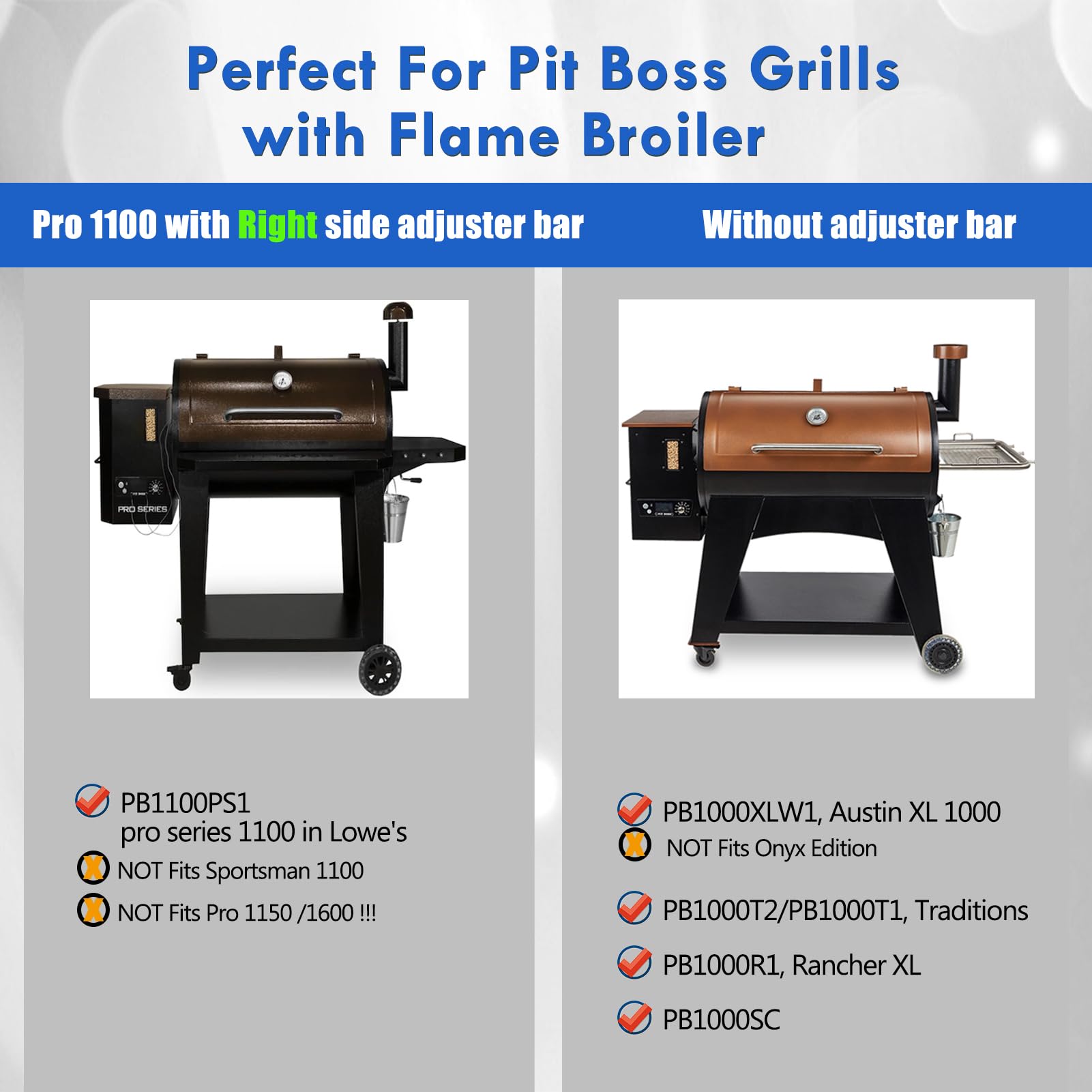Flame Broiler Ersatzteil Für Pit Boss Pro Series 1100 | Mit Wärmediffusorplatte Für Gleichmäßige Hitze