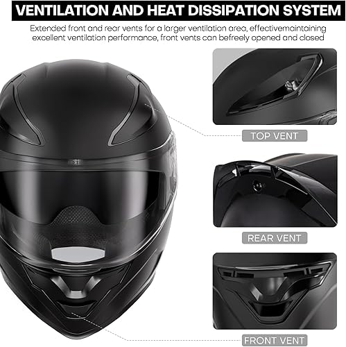 Miniatura 5 de Casco de motocicleta con Bluetooth, casco modular de motocicleta abatible con auriculares de intercomunicación Bluetooth, cascos de doble visera