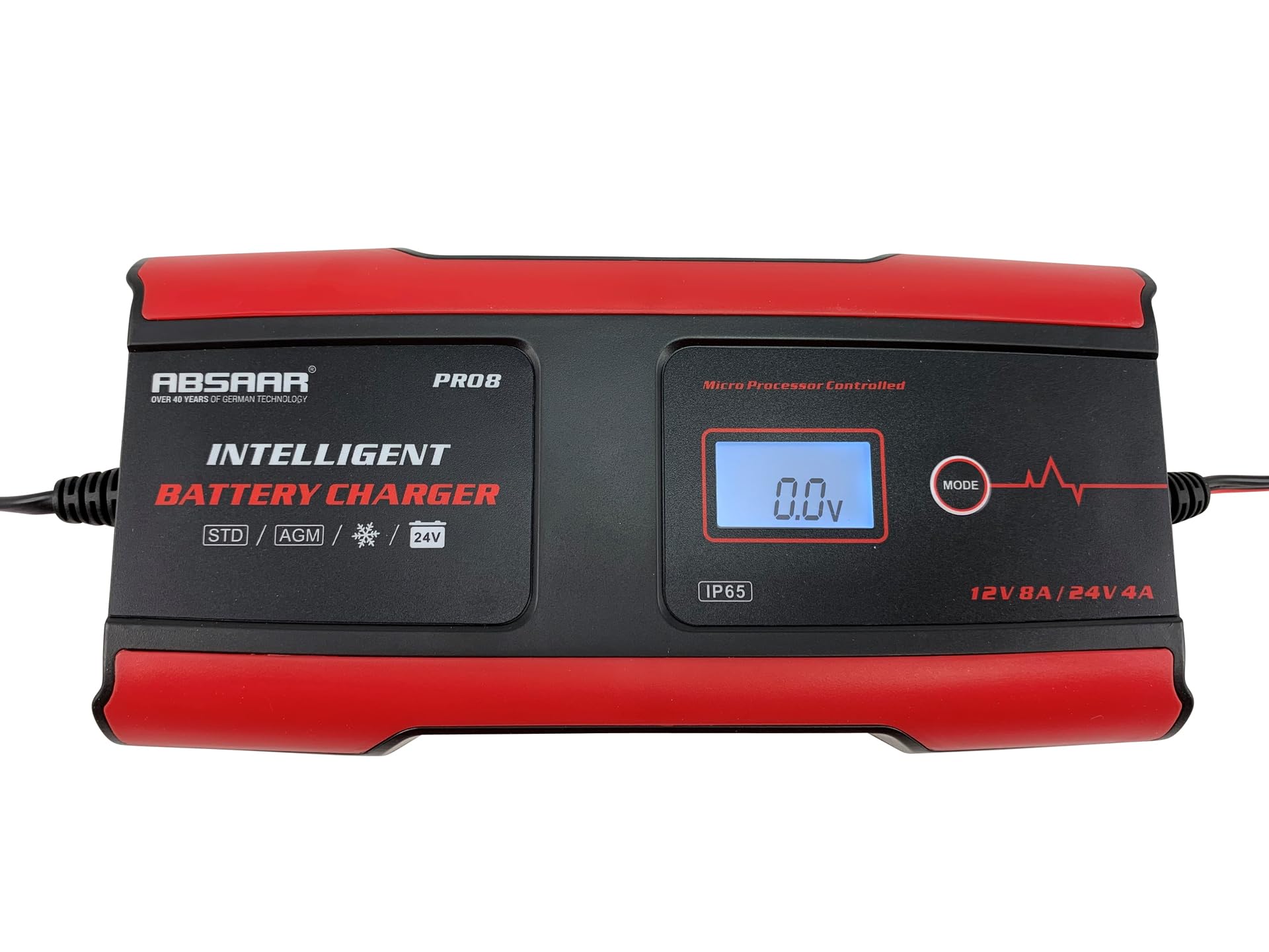 Absaar Auto Chargeur de batterie pour Voiture Camions Moto Capacité de batterie Jusqu'à 220AhAh AB-PRO8.0