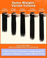 Vista 7 de Full Shine - Extensiones de clip de cabello humano lacio, extensiones de doble capa en balayage - Ombré castaño oscuro a rubio miel, 14 pulgadas