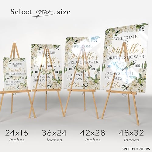 Miniatura 4 de Letrero de bienvenida para despedida de soltera con texto en inglés "Boho Bridal Show" - Letrero de bienvenida personalizado para despedida de