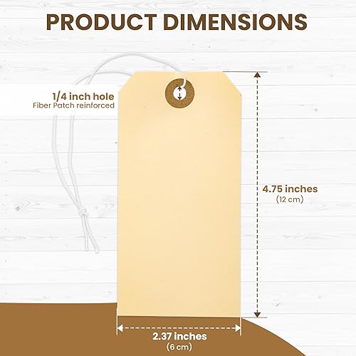 Miniatura 2 de Perco Manila Etiquetas de envío #5 4 34" x 2 38" (4.7 x 2.4 in) con elástico, caja de 100