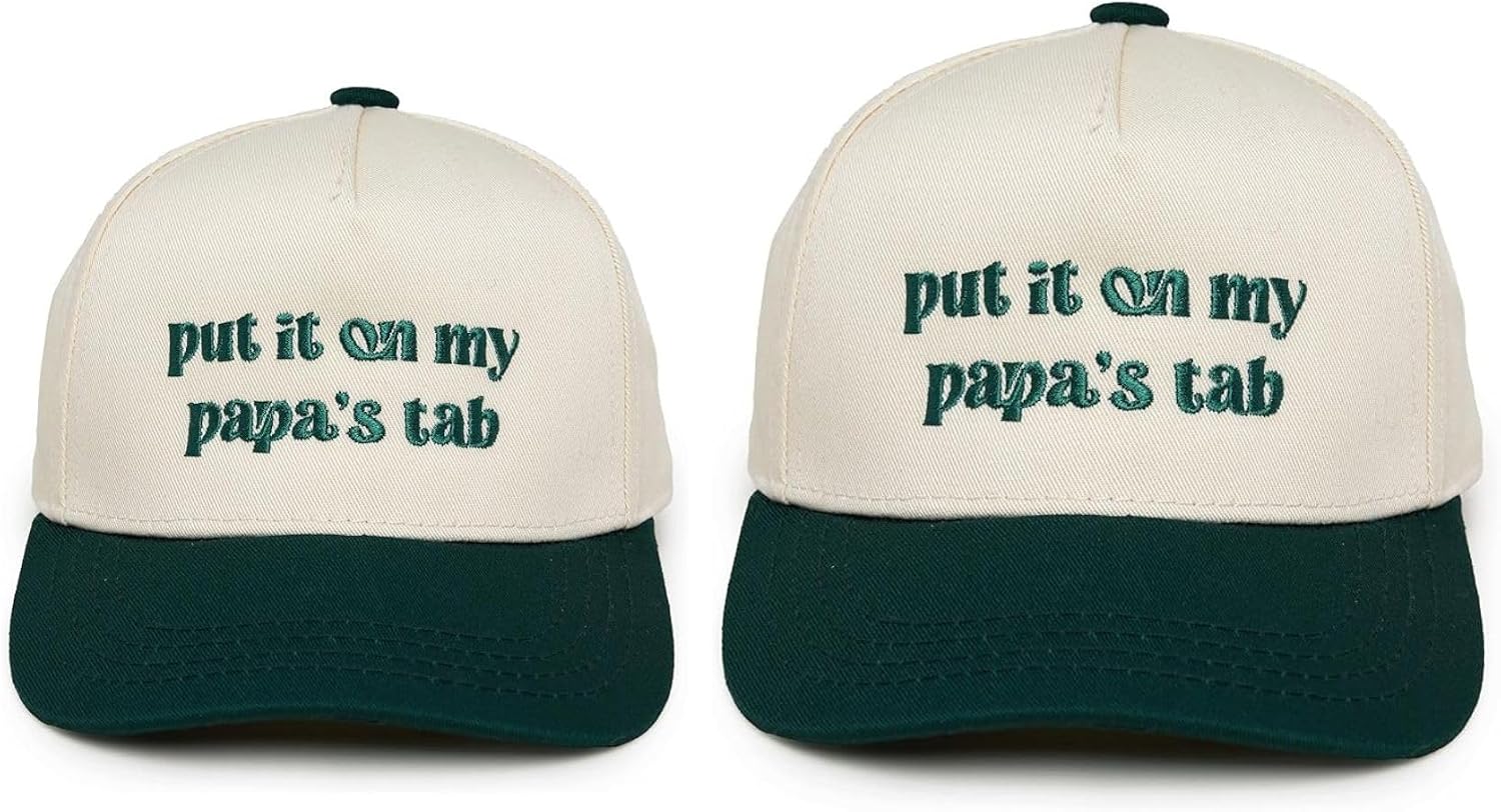 2 Pack: Toddler & Kids Two Tone Caps - Put it On My Papa's Tab