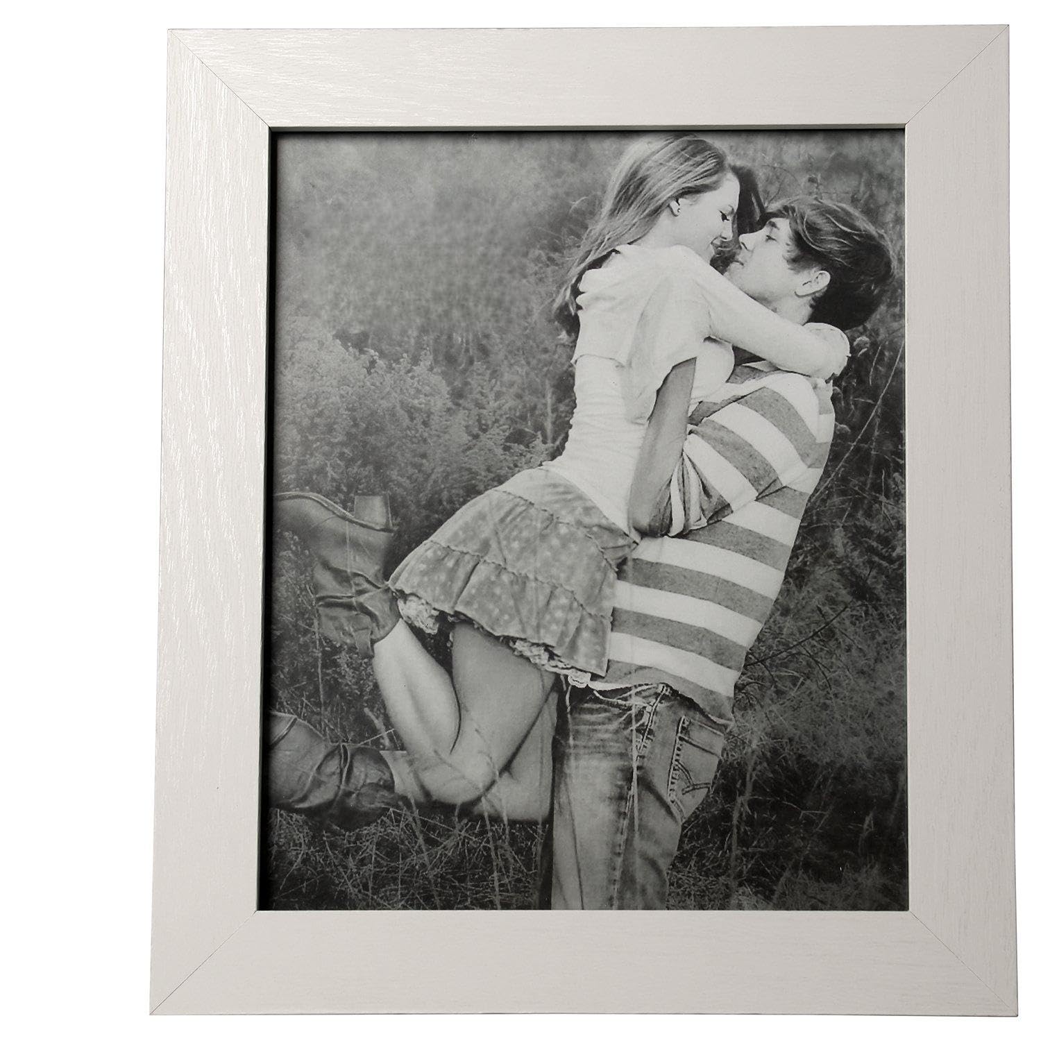 Cadre photo 20x25 cm blanc lot de 2 cadres en bois MDF pour affiche et poster