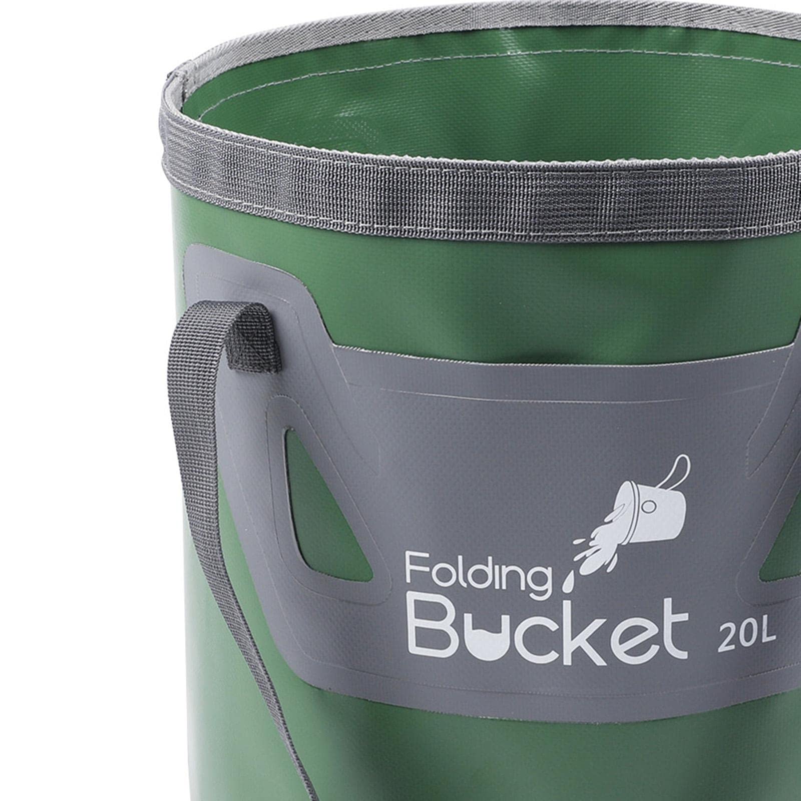 Seau Pliable avec Anse Renforcée Seau de Bassin Extérieur Pliable Bassin d'eau Portable Pliant Récipient d'eau pour Lavage des Pieds Matériau PVC Dura, Vert