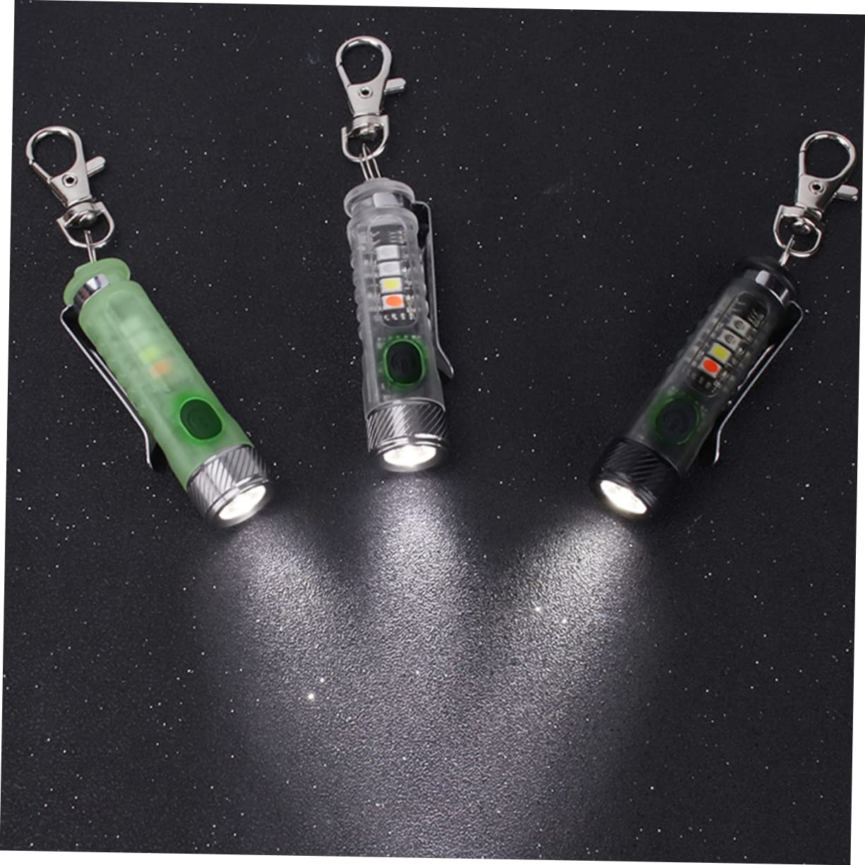 BESPORTBLE 3pezzi Mini Torcia Led Ricaricabile Per Portachiavi Leggera e Compatta Modalità Di Illuminazione Per Campeggio e Emergenze Ottica Di Alta Qualità Con Ampio Raggio Di Luce