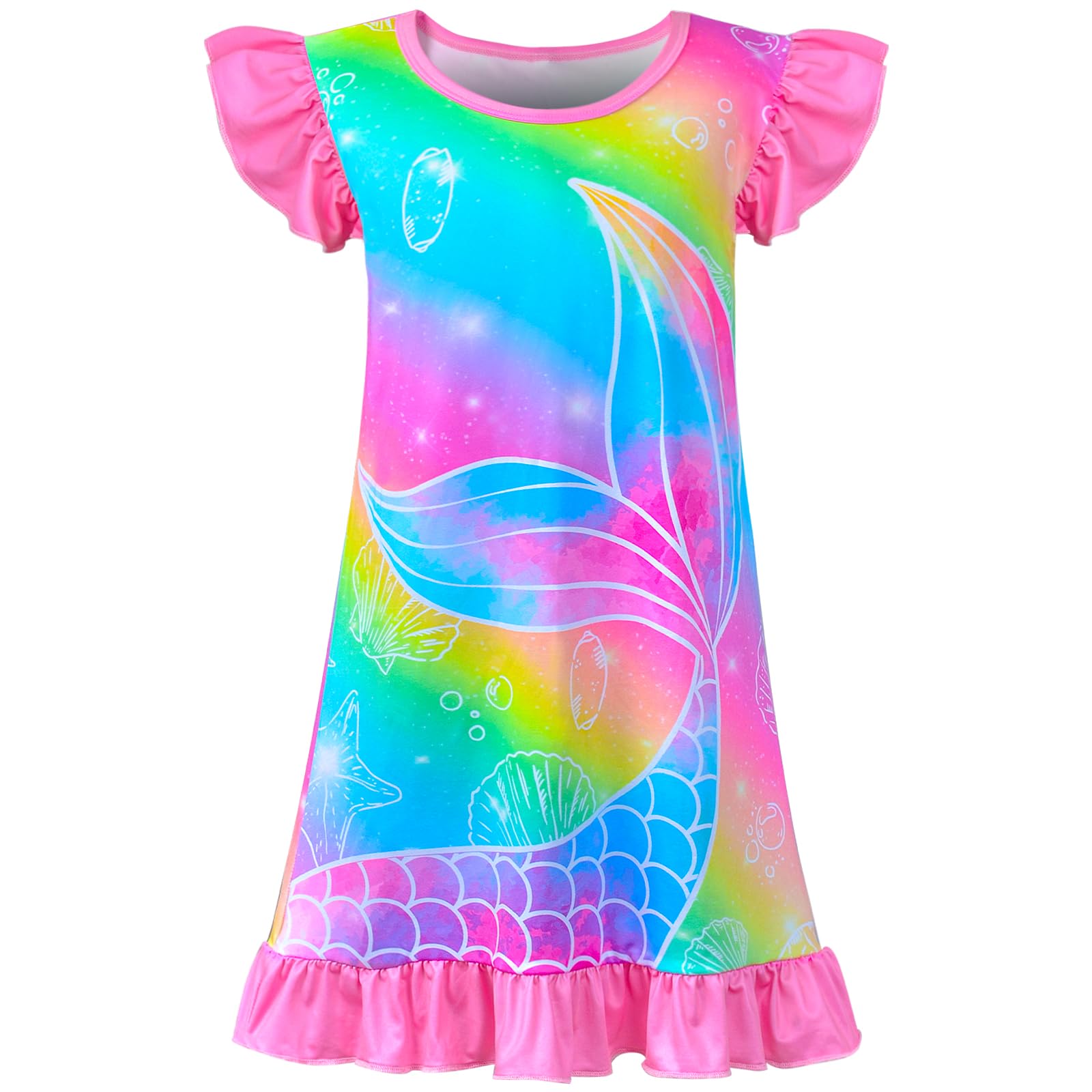 Fiodrimy Girls Nightgowns Unicorn Sleepwear Night Sleep Dress Pajamas Little Kids Toddler Soft Nightgown