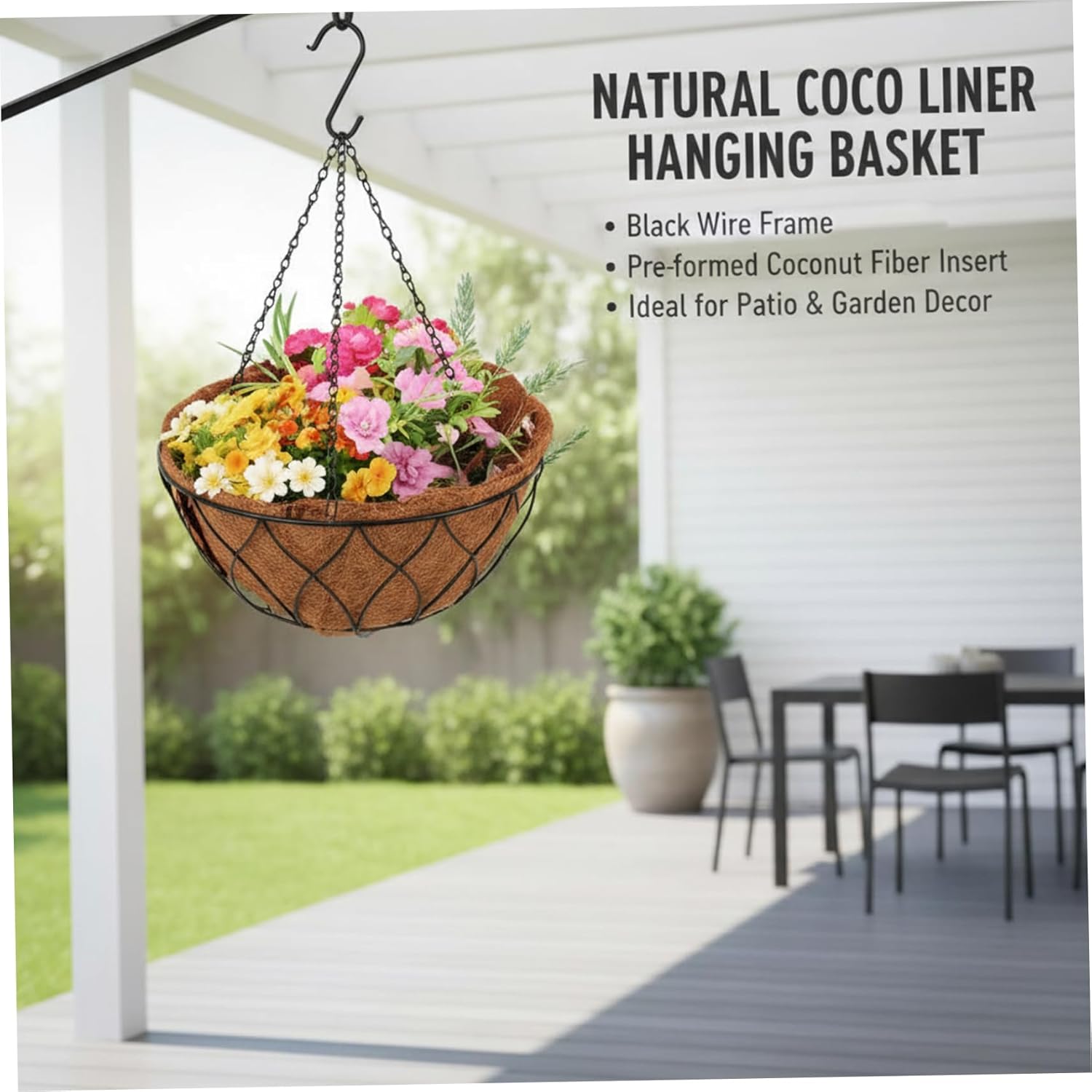 Basket Liners 10PCS 12 Inch Round Foldable Coconut Fiber for Plants Replacement Planter Liner for Garden Flower Pot