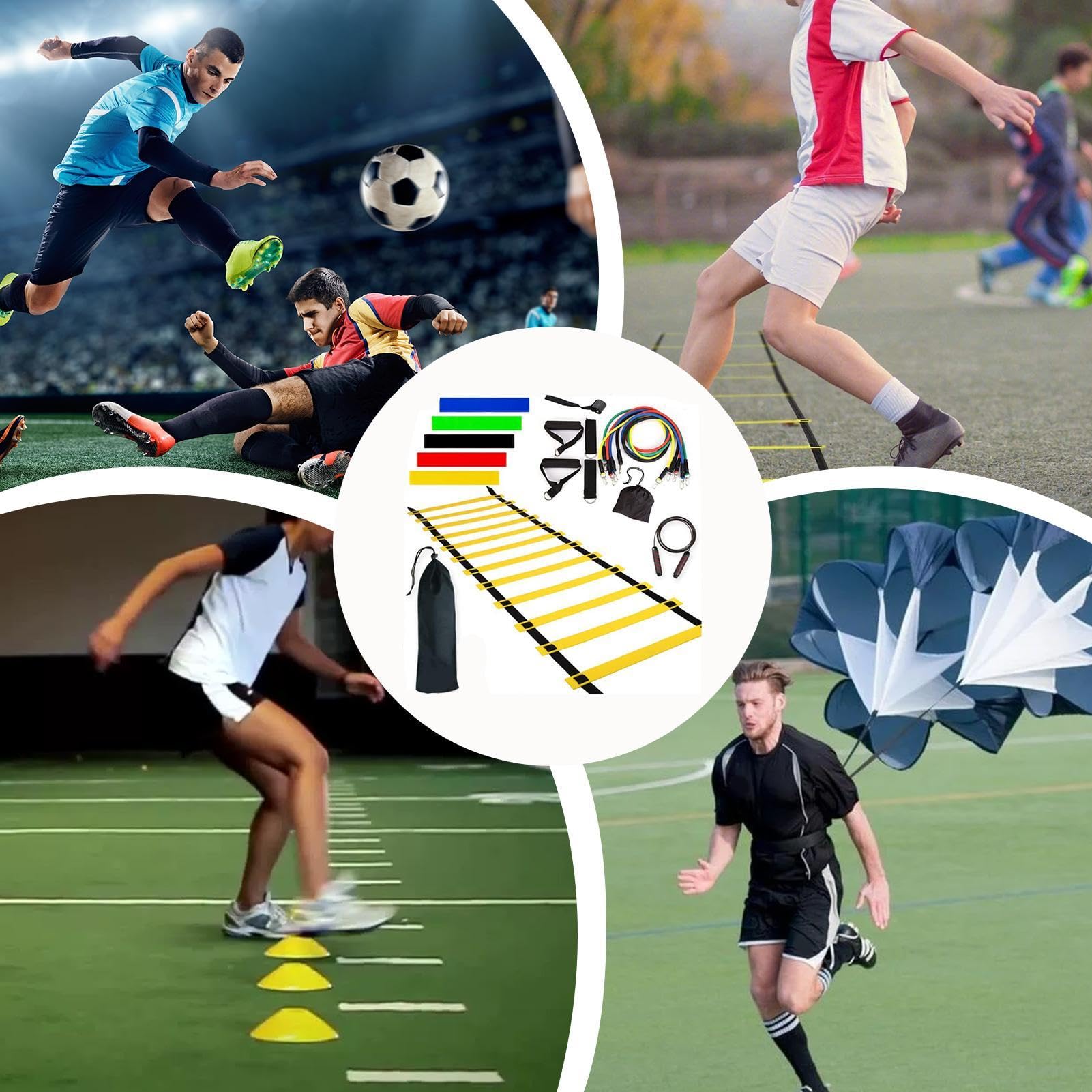 Set di allenamento per calcio, attrezzatura per allenamento e campo | Attrezzatura per allenamento di calcio, set di pali da allenamento per agilità, attrezzatura da allenamento regolabile per