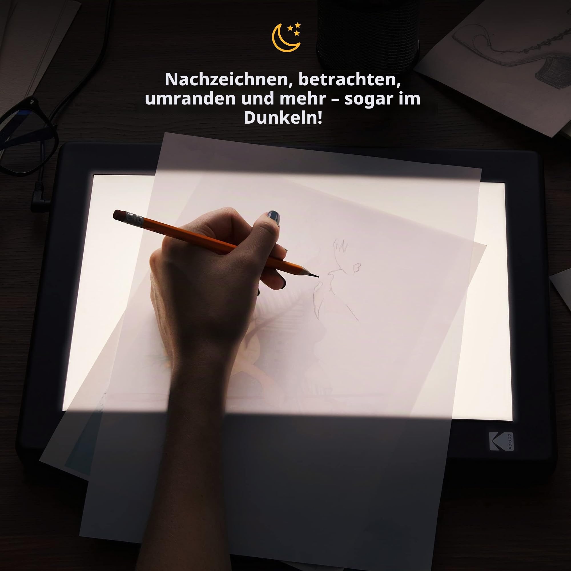 Kodak LED-Lichtbox 20,3 x 15,2 cm für Negative, Dias und Filme, beleuchtetes Brett und LED-Lichtpad zum Betrachten und Scannen von Fotos