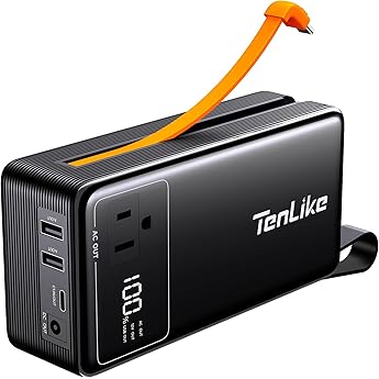 Portable Power Station 96.9Wh Power Bank for Camping Essentials Large Lithium Battery Small Electric Generator with 110V 120W AC Plug in Output 60W Type-C Laptop Home Backup Outdoor Emergency, Black