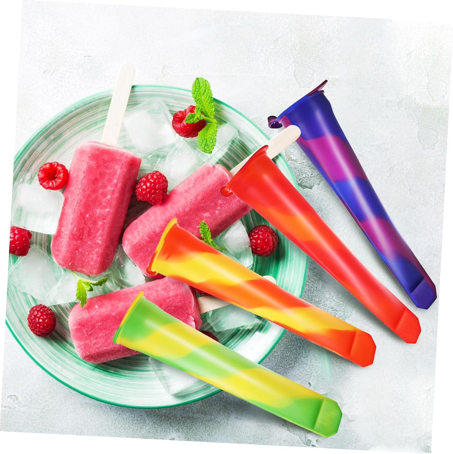 Toyvian 12pcs Silicone Ice Pop Molds Reusable Ice Cream Mold for Homemade Chilled Yogurt and Food-grade Silicone Suitable for Freezer and Summer Treats