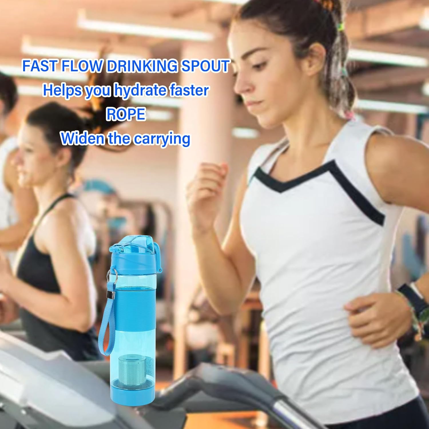 Hydrogen Water Bottle, Portable Hydrogen Rich Water Generator with 304 Stainless Steel Filter for Home, Office, Travel, Exercise (Sky Blue)