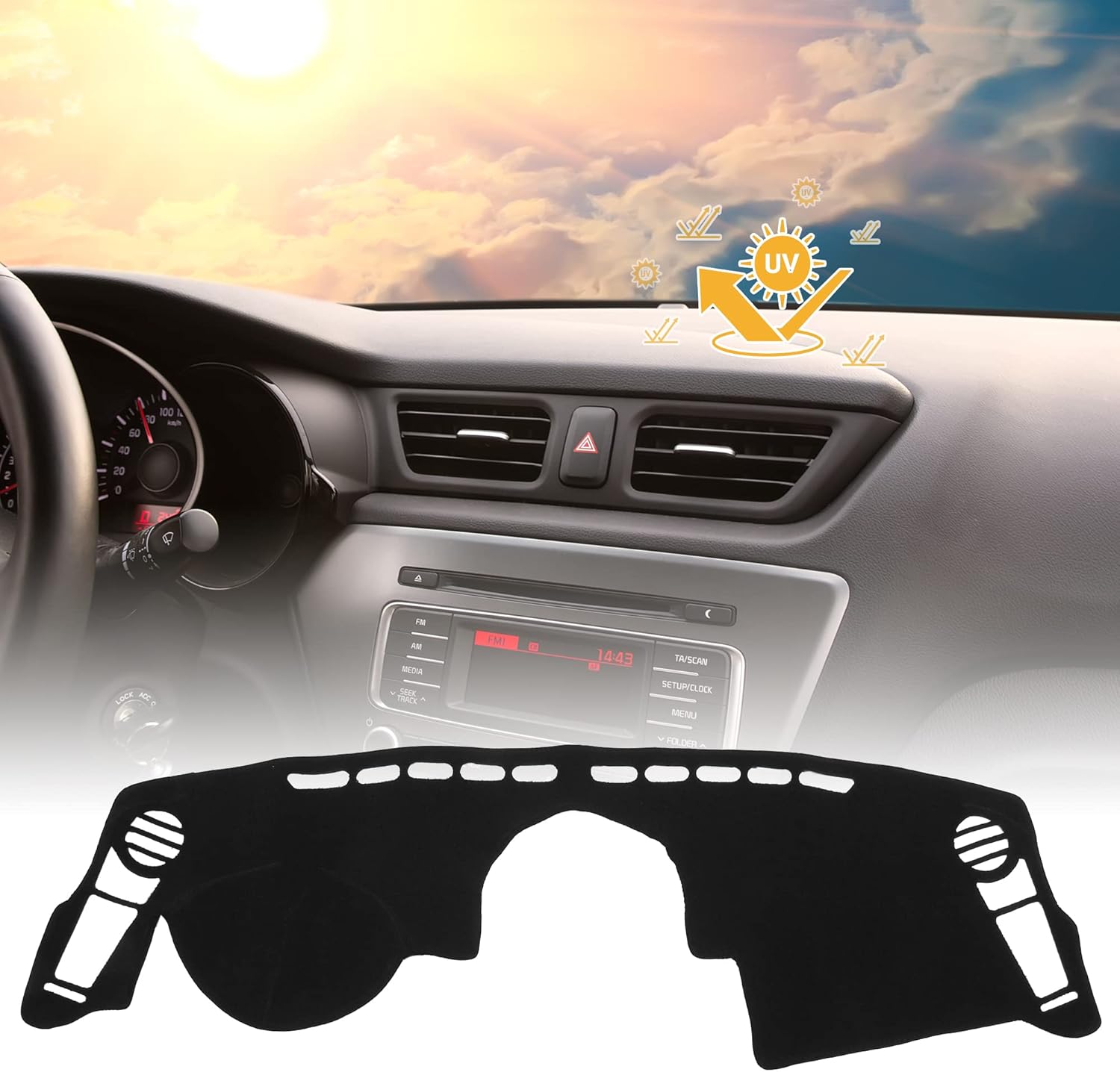 X AUTOHAUX Dashboard Covers for Kia Soul 2010-2013 Dash Cover Mat Non-Slip Pad Protector Carpet