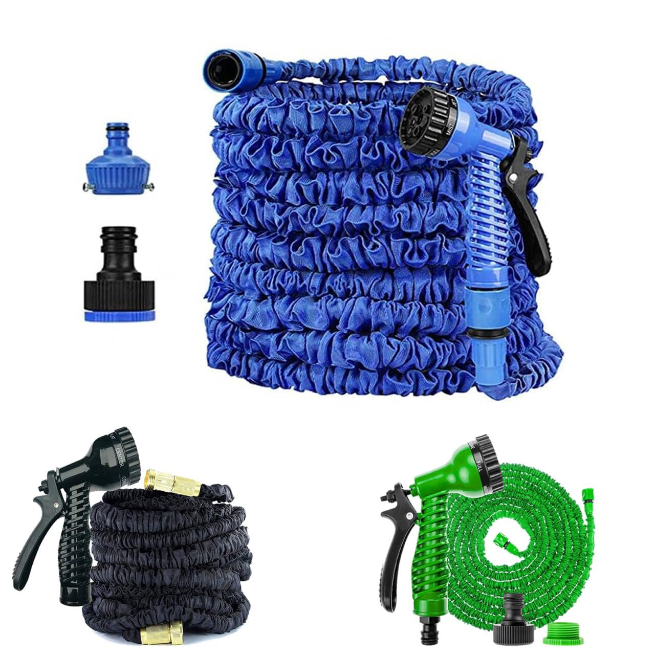 WELAIRICH Garden Hose Pipe, Flexible Expandable Magic Hose, Water Hose Pipe with 3/4" and 1/2’’ Metal Connectors, 7 Function Spray Nozzle Hosepipes for Garden/Washing Car (75FT/100FT/150FT/200FT)