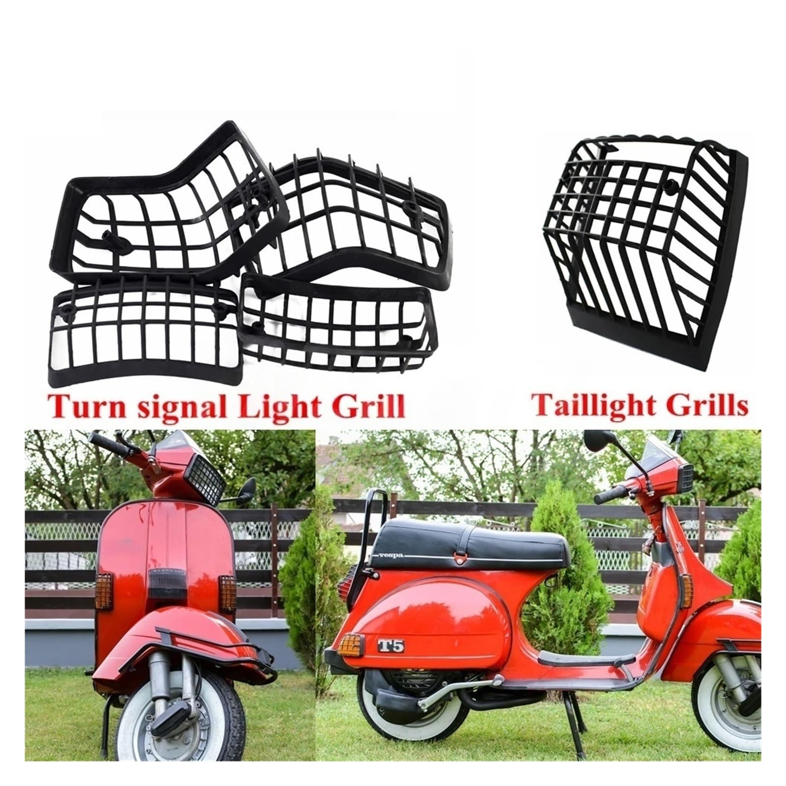 Roller Vorne/Hinten Blinker Licht Kühlergrill Abdeckung Schwanz Bremse Lampe Mesh Schutz Für T5 Klassische PX 80 125 150 200 PE Lusso Palette LML Scheinwerfergitter