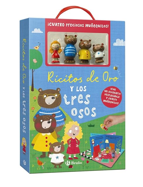 Portada de Ricitos de Oro y los Tres Osos ¡con 4 Preciosos Muñequitos!