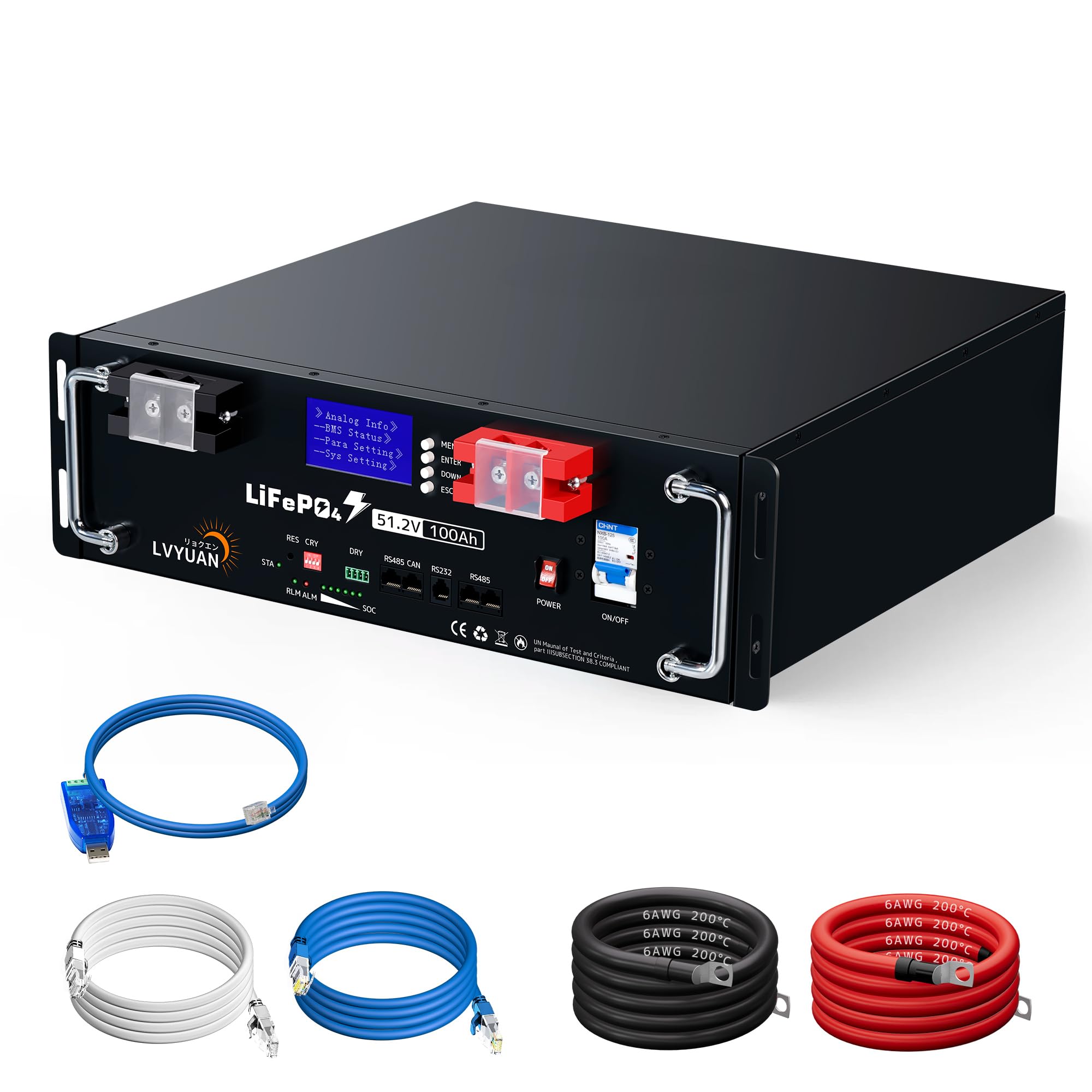 Amazon | LVYUAN 51.2V 100Ah 48V LiFePO4 リン酸鉄リチウム