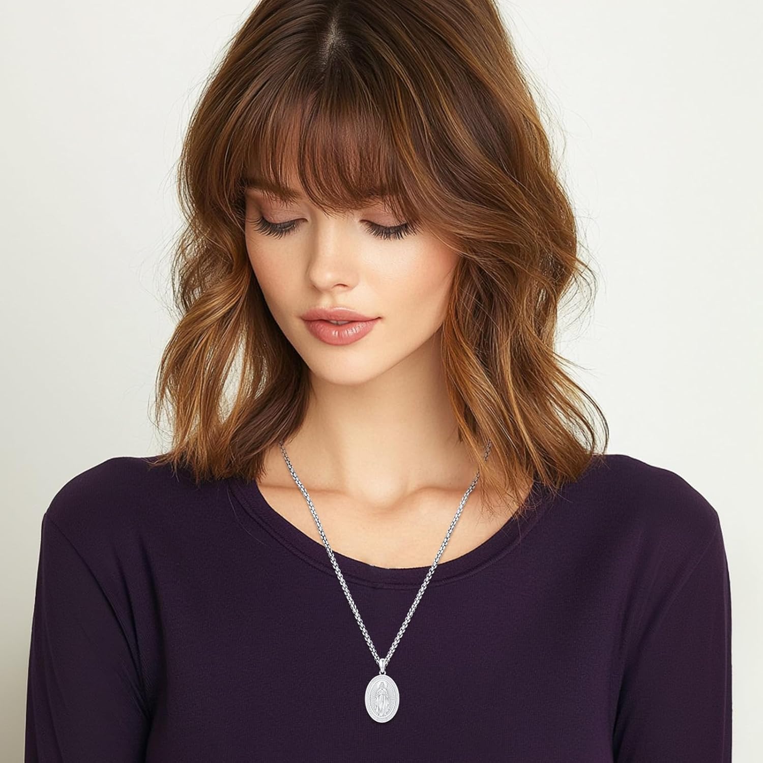 Saint Necklace for Men Sterling Silver St Michael St Christopher St Anthony St Jude Virgin Mary Necklace for Women Catholic Religious Jewelry Gift - Image 7