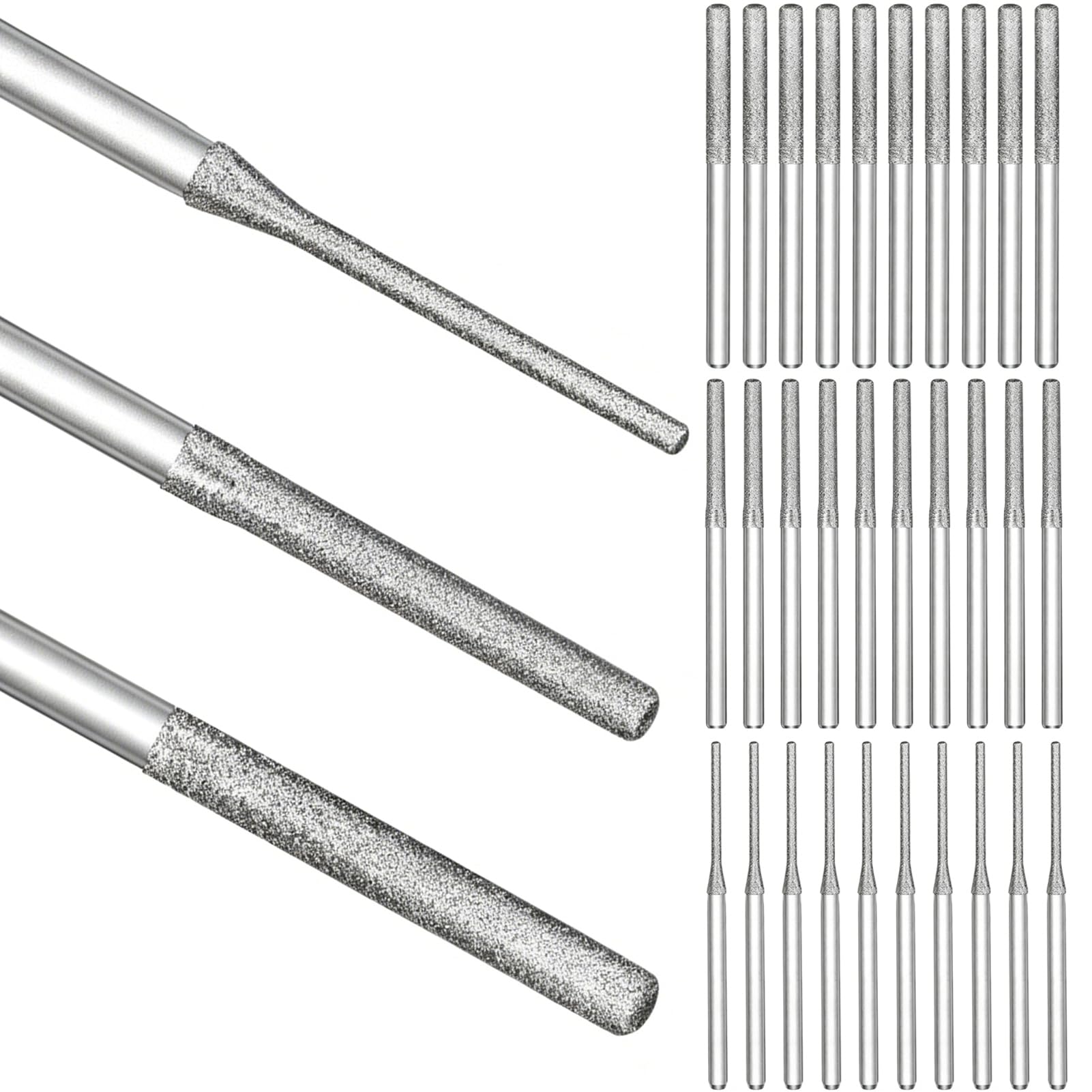 30pcs Diamond Drill Bits Set 1mm 2mm 2.5mm Micro Drill Bits for Glass Ceramic Stone Jewelry Making Diamond Tipped Drill Bits Rotary Tool Bits Accessories