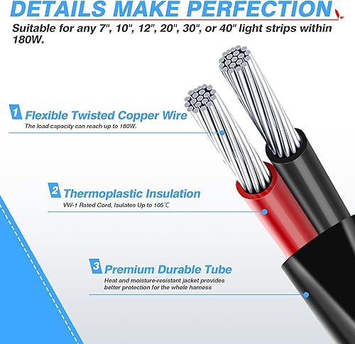 Miniatura 4 de Barra de luz LED CREE Mictuning serie 06 de 72 a 126 W, para vehículos desde todoterreno a barco, Negro