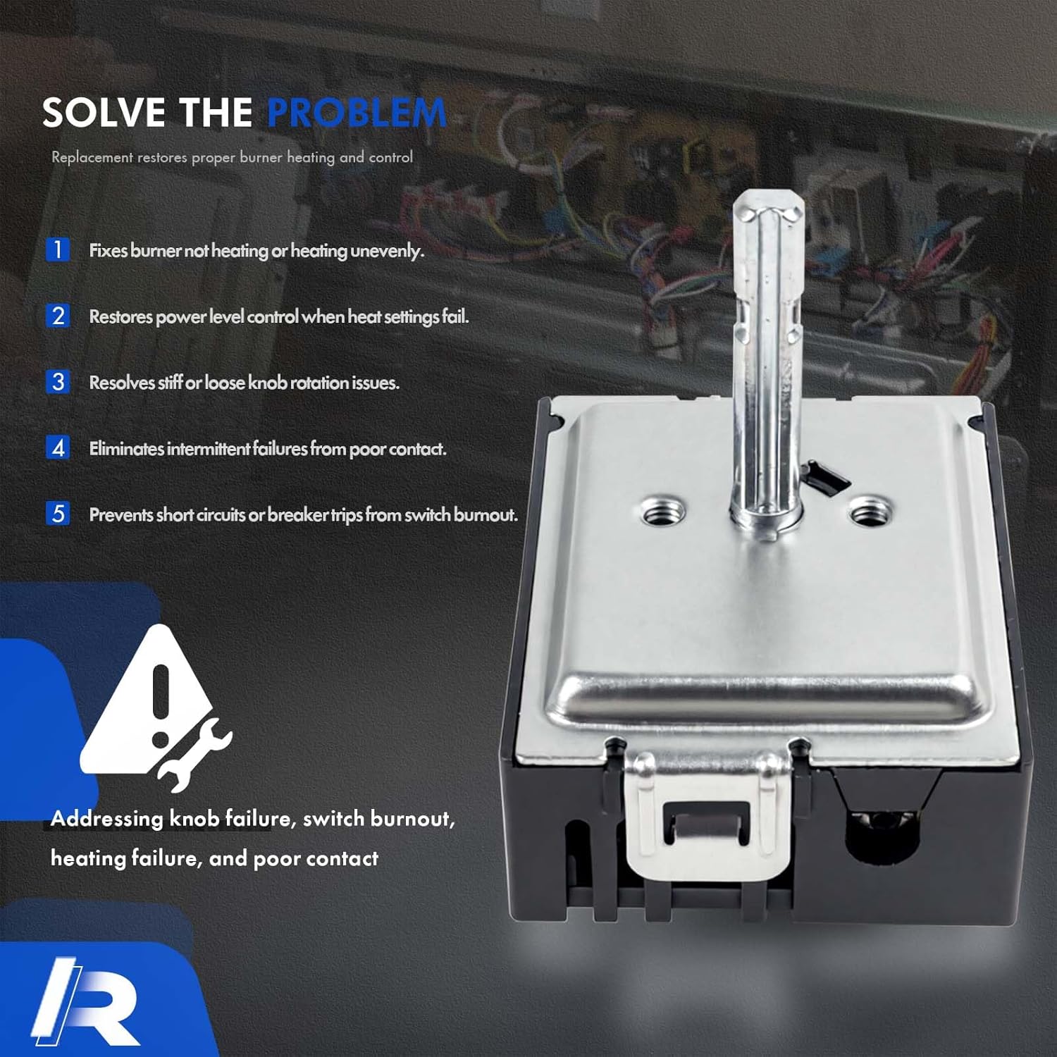 New DG44-01006A Range Surface Element Control Switch Fit for Samsung Electric Range - Oven/Stove, Better Than OEM Quality, PER001-12 D Fits Model NE59R6631SS NE59J7850WS NE59J7630SS and More