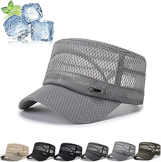 Blaciokamith - Sombrero de verano Blaciokamith, de secado rápido, transpirable, para exteriores, malla para exteriores, gorra de sol UV para hombre, plana