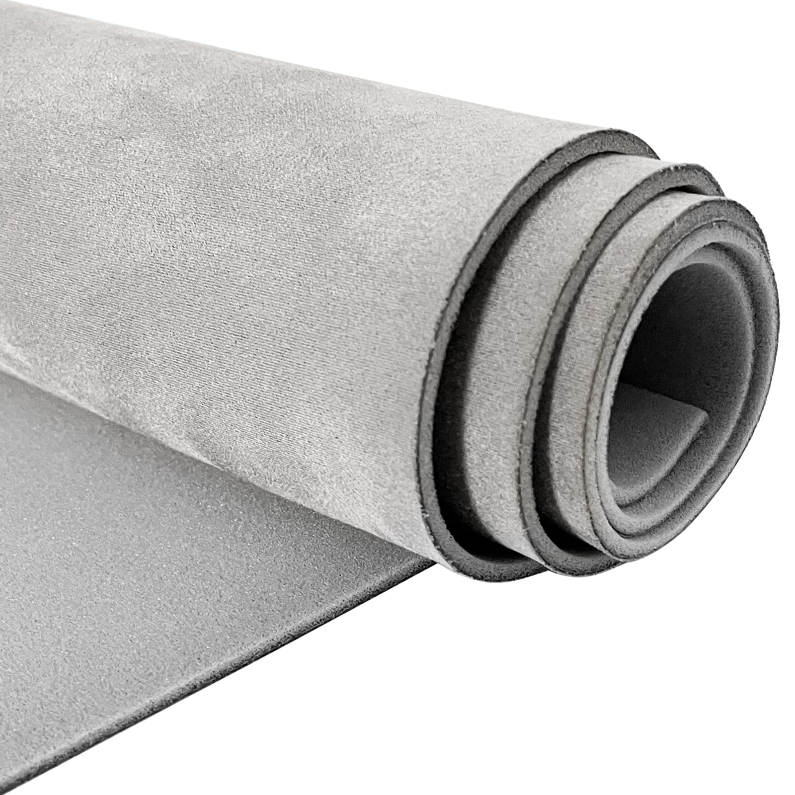 Photo 1 of 48“ × 60“ Light Gray Car Suede Headliner Fabric with Foam Backing Material 1/9" 3mm Automotive Upholstery Liner for DIY Home Car Roof Trim Interior Replacement Light Gray 48"*60"