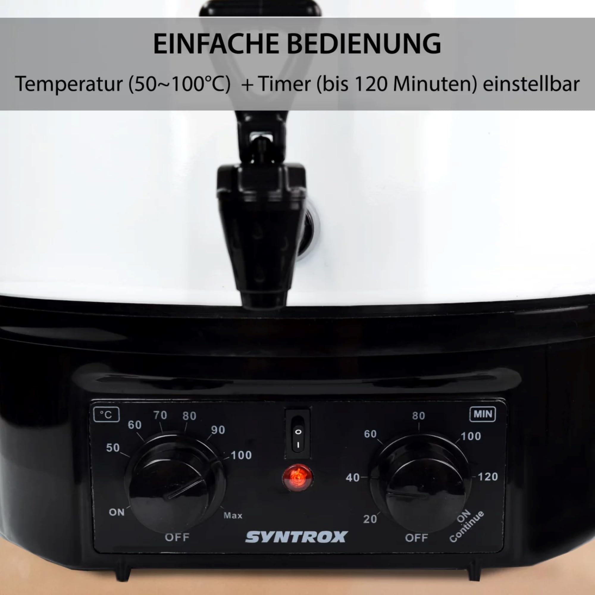 Syntrox Germany Einkochautomat 27 Liter 1800 Watt Glühweinkocher mit Zapfhahn