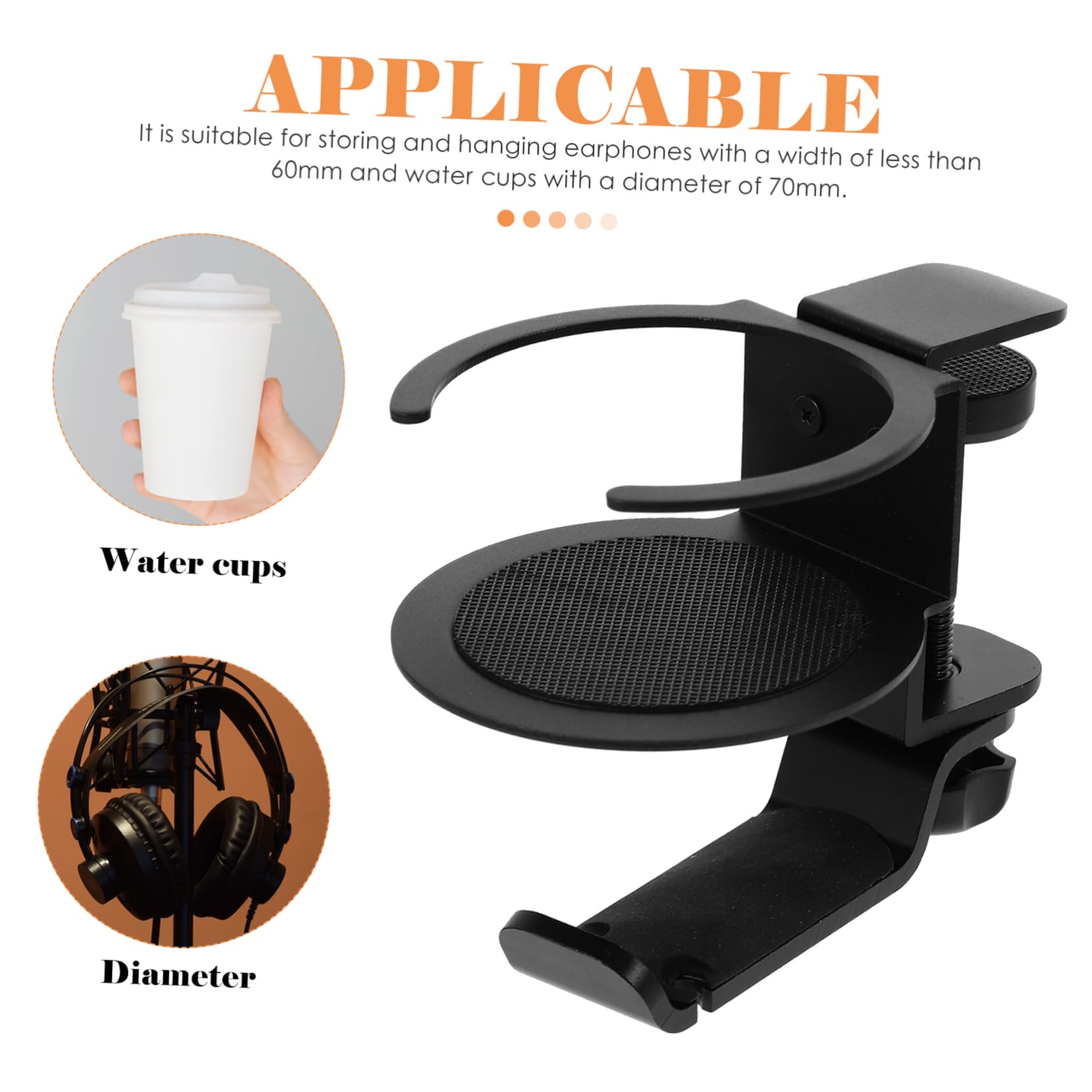 POPETPOP Colgador de Auriculares para Escritorio Soporte de Abrazadera para PC Soporte para Vasos para Trabajo