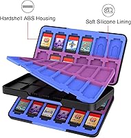 Vista 4 de Funda para tarjetas de juego Switch para Nintendo SwitchSwitch OLEDSwitch Lite, soporte para tarjetas de juegos con forro de color degradado con 48